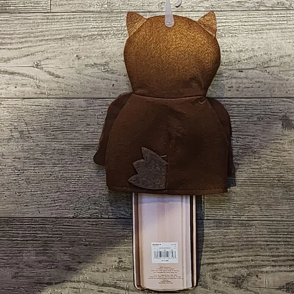 NWT Celebrate Together Fall Owl Wine Bottle Cover for Autumn Thanksgiving Dinner
